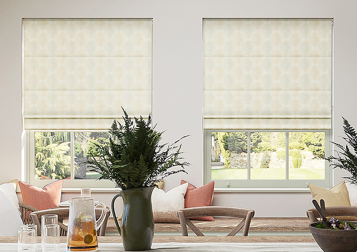 Gentle Palm, Lemon - Motorised Roman Blind - Image 3